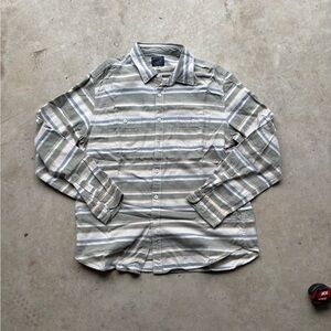 J.Crew striped green button up shirt